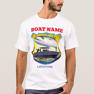 Pesca del Rey Caballa en la camiseta del atardecer