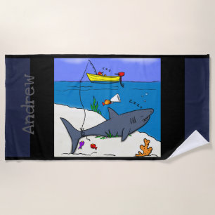 Pesca divertida y toalla de playa de personalizado