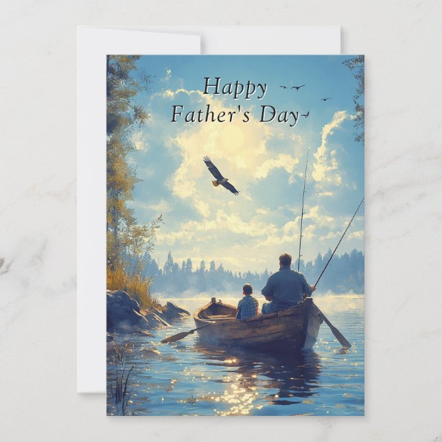 Pesca en bote de Fila del Padre e Hijo del Día del (Anverso)