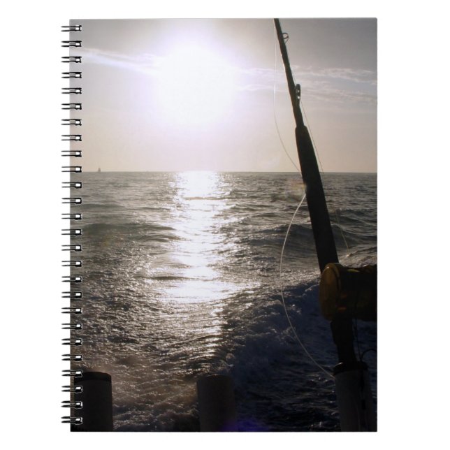 Pesca en el cuaderno de la puesta del sol (Frente)