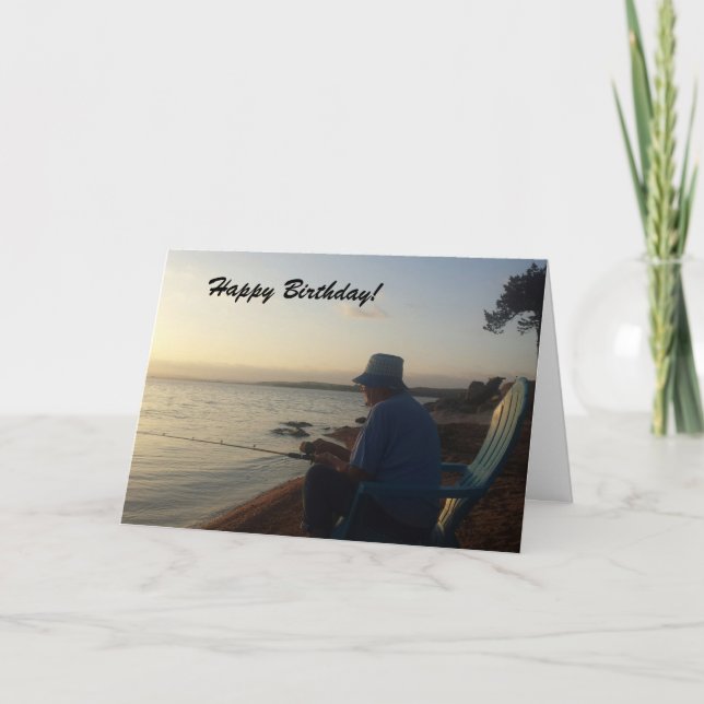 Pesca en la tarjeta de cumpleaños de la salida del (Anverso)