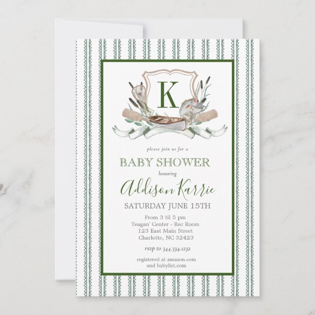 Pesca Invitación a la ducha para bebés (Anverso)