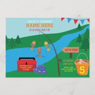 Pesca Invitación a la fiesta de cumpleaños del pez