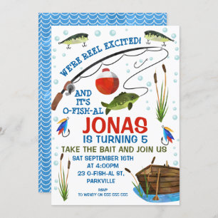 Pesca o pesca en marcha Invitación al cumpleaños