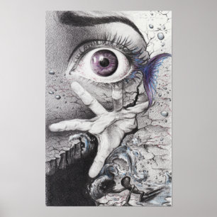 Pesca ocular y mano Dream Surreal dibujo arte