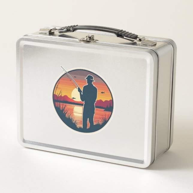 Pesca Retro Pesca Pescado Mar Sunset (Anverso)