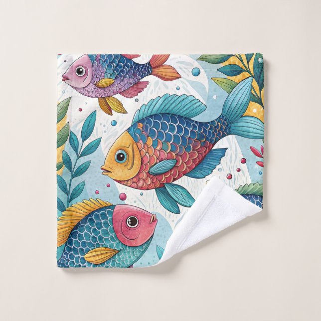 Pescado arco iris bajo el agua (Toallita)