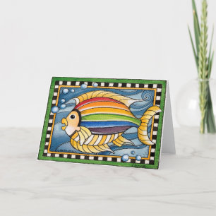 Pescado arco iris - Tarjeta de saludo
