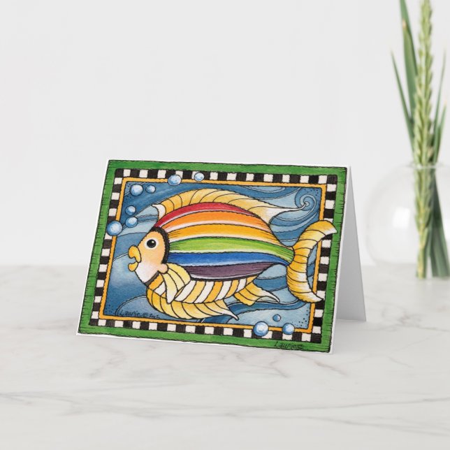 Pescado arco iris - Tarjeta de saludo (Anverso)