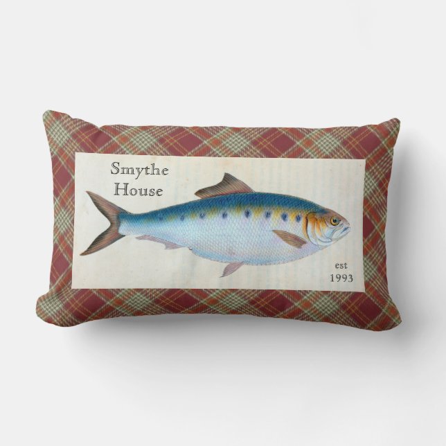 Pescado azul de Haddock Cojín decorativo Tartán Lu (Anverso)