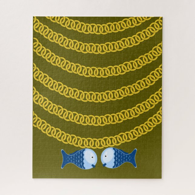 Pescado azul rompecabezas (Vertical)