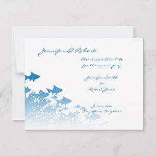 Pescado azul y Coral Guardar la tarjeta de fecha