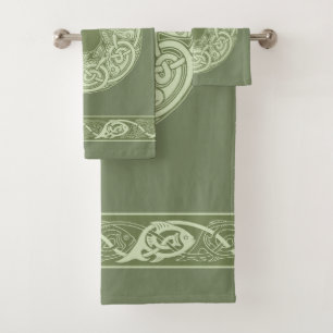 Pescado celta de Knotwork en verde