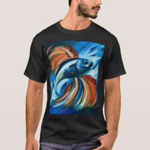 Pescado colorido pintando camiseta