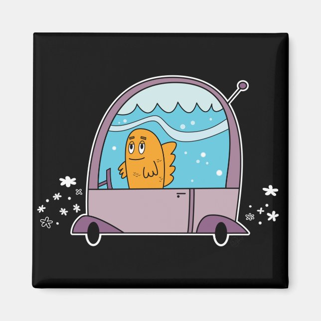 Pescado conduciendo un auto - imán (Frente)