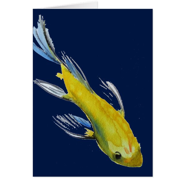 Pescado de arte acuático de cartón japonés amarill (Frente)