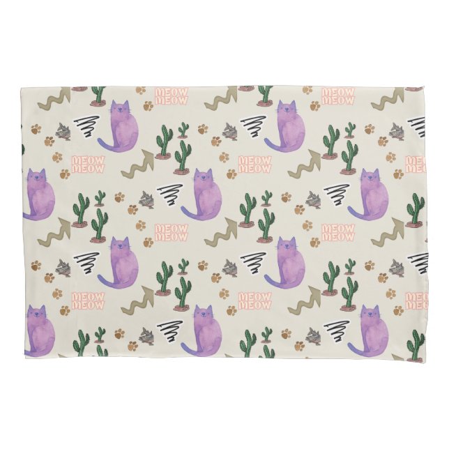 Pescado de gato Funda de almohada Mano Manos Cactu (Anverso)