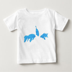 Pescado de Koi, camiseta abstracta de cinta azul