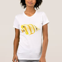 Pescado de mariposa, camiseta de pescado tropical