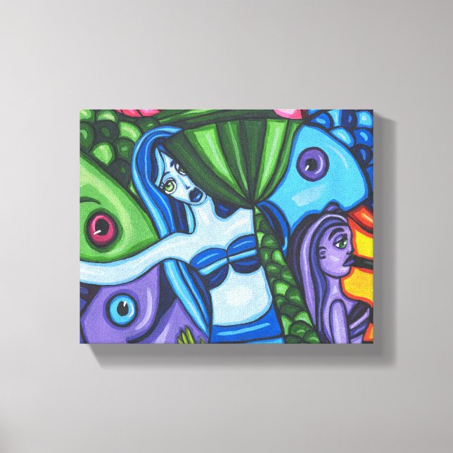 Pescado de Sirenas Resumen Pintura de Arte Origina (Anverso)