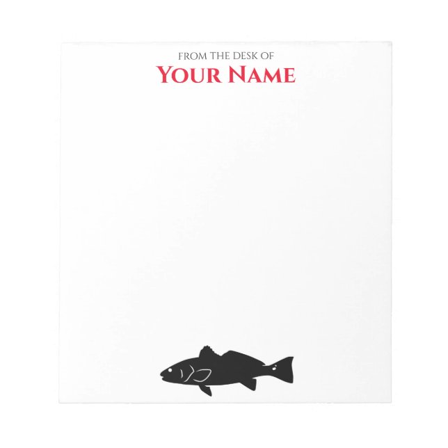 Pescado de tambor rojo - Bloc de notas personaliza (Frente)