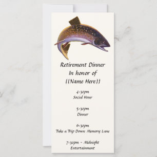 Pescado de trucha de rollo vintage, pescador de pe