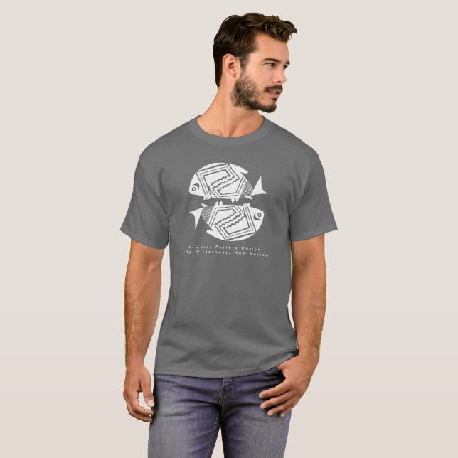 Pescado doble, camiseta de diseño de alfarería de  (Anverso completo)