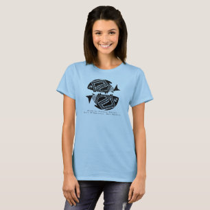 Pescado doble, camiseta de diseño de alfarería de 