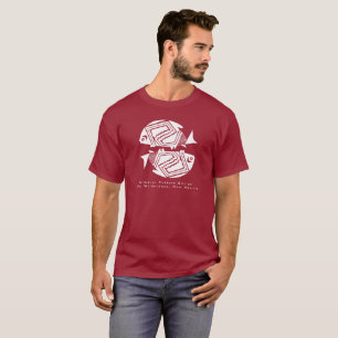 Pescado doble, camiseta de diseño de alfarería de 