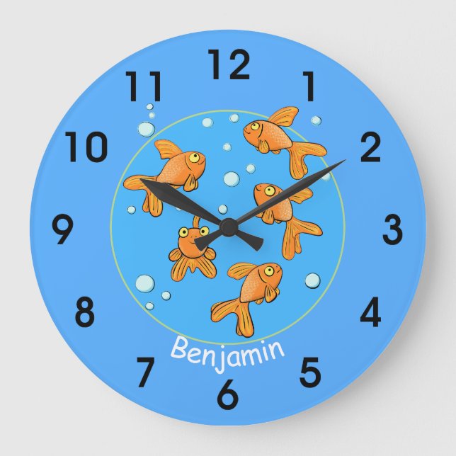 Pescado dorado alegre lindo con burbujas reloj per (Anverso)