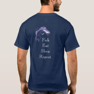 Pescado Eat Sleep — Camiseta para los aficionados 