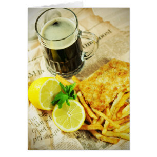 Pescado frito con patatas fritas