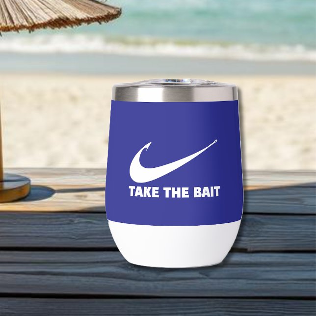 Pescado gancho-pescador núcleo-lleva el azul profu (Fish Hook-Take the Bait- Fisherman Core-Gift For Him-small Tumbler-deep blue)