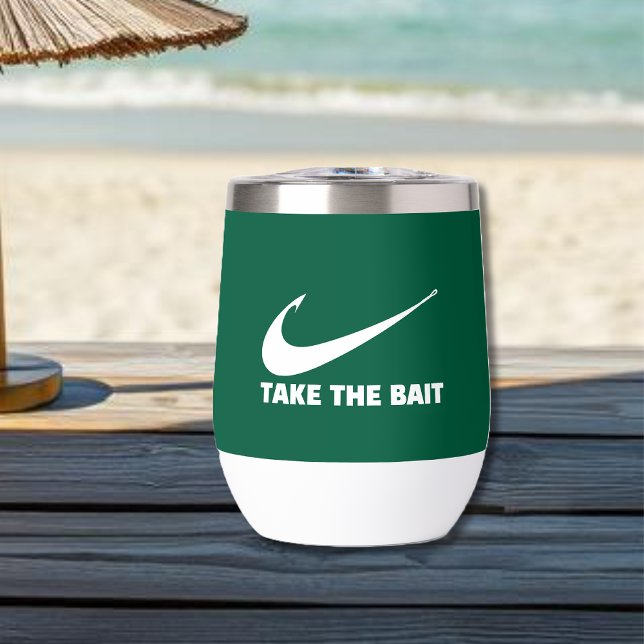Pescado gancho-pescador núcleo-Toma el Bait-Verde (Fish Hook-Take the Bait- Fisherman Core-Gift For Him-small Tumbler-Green)