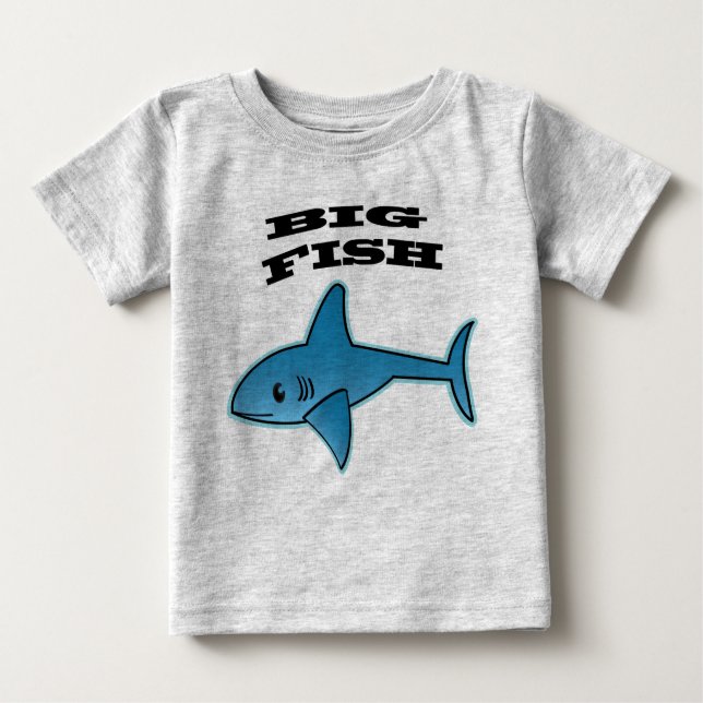 Pescado grande - Camiseta de Jersey fina para bebé (Anverso)