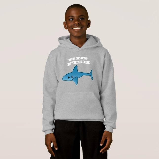 Pescado Grande - Hoodie Pullover para niños (Anverso completo)