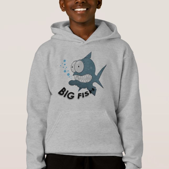 Pescado Grande - Hoodie Pullover para niños (Anverso)