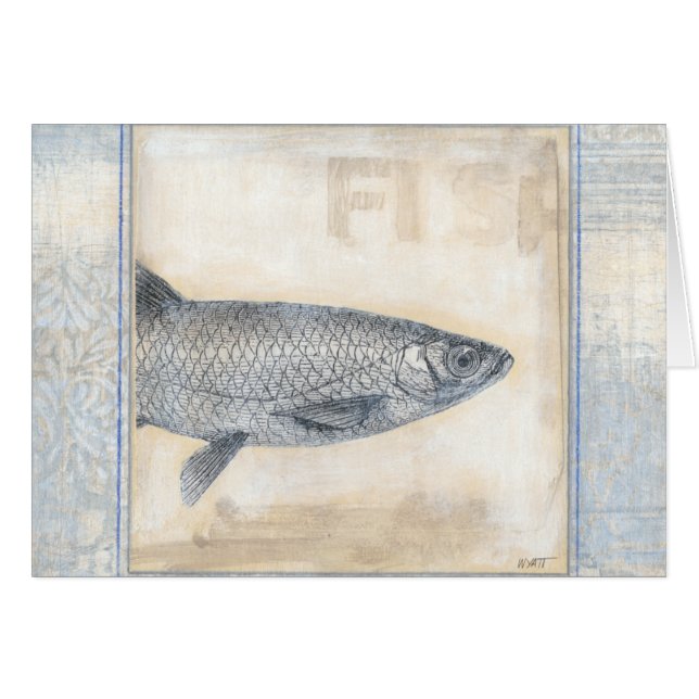 Pescado gris en fondo beige (Anverso (Horizontal))