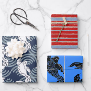 PESCADO JAPONÉS PATRONES DE PAPEL DE RAPAS PLANAS