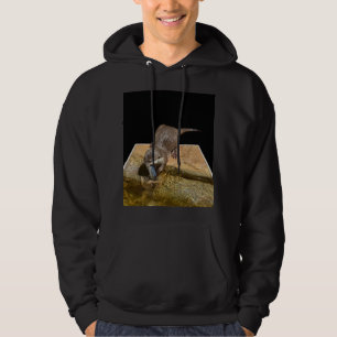 Pescado Otter Comedor, sudadera negra para hombres
