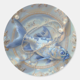Pescado - Pegatinas redondos para el Stationery