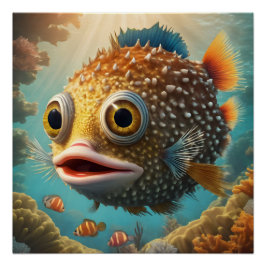 Pescado Puffer no 1 Poster brillante