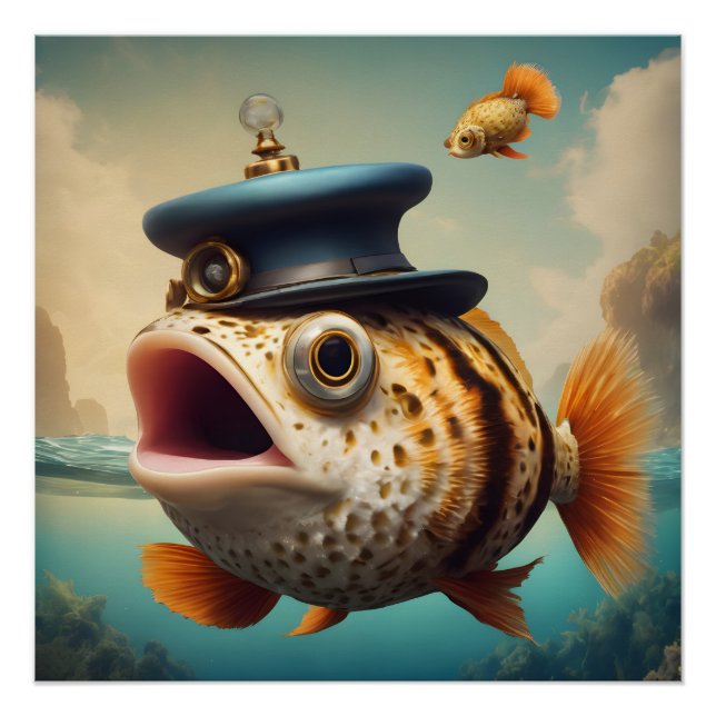 Pescado Puffer no 2 Poster brillante (Anverso)
