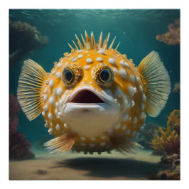 Pescado Puffer no 3 Poster brillante