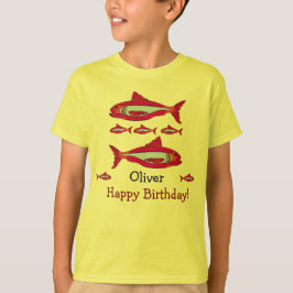 Pescado Rojo Para Niños Camisetas Felices Cumpleañ