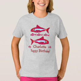 Pescado Rojo Para Niños Camisetas Felices Cumpleañ