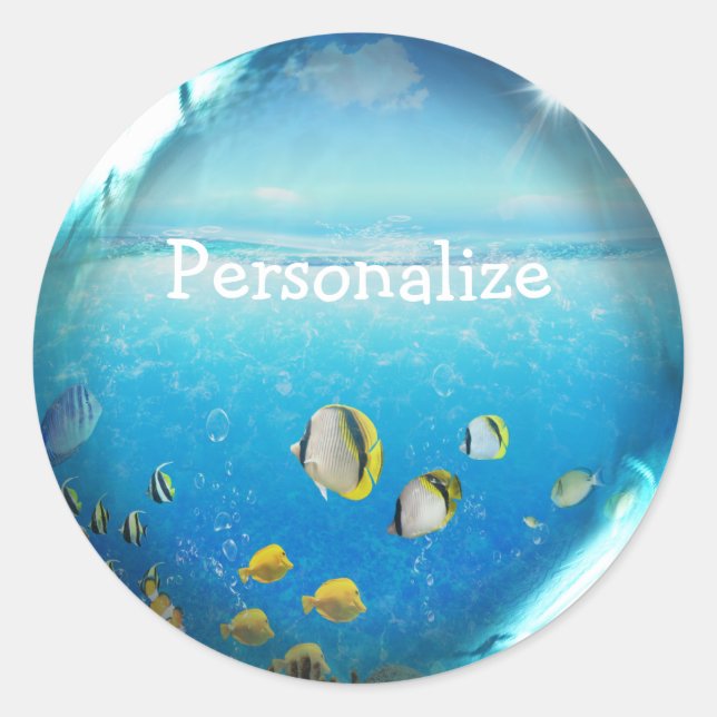 Pescado tropical en Pegatinas personalizados oceán (Anverso)