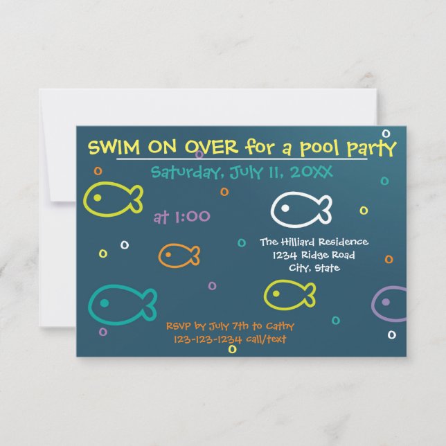 Pescado y burbujas - Invitación a la fiesta de bil (Anverso)