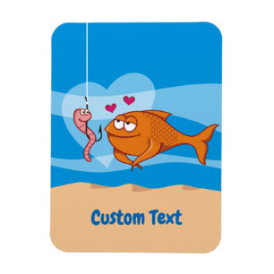 Pescado y cebo en el imán del amor