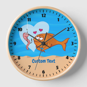 Pescado y cebo en el reloj del amor
